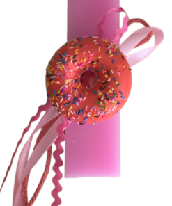 λαμπάδα donut ροζ