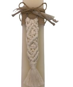 λαμπάδα μακραμέ μπρελόκ