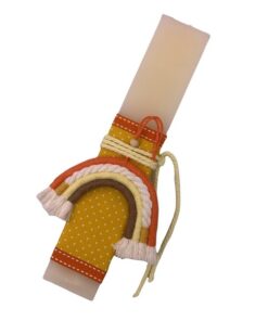 λαμπάδα μακραμέ ουράνιο τόξο