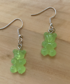 Σκουλαρίκια αρκουδάκια ημιδιάφανα πράσινα