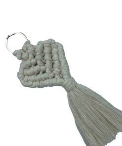 μακραμέ μπρελόκ καρδιά εκρού