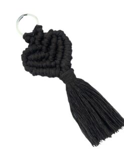 μακραμέ μπρελόκ καρδιά καφέ