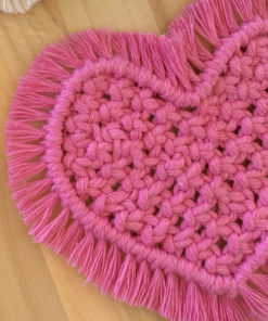 μακραμέ σουβέρ καρδιά