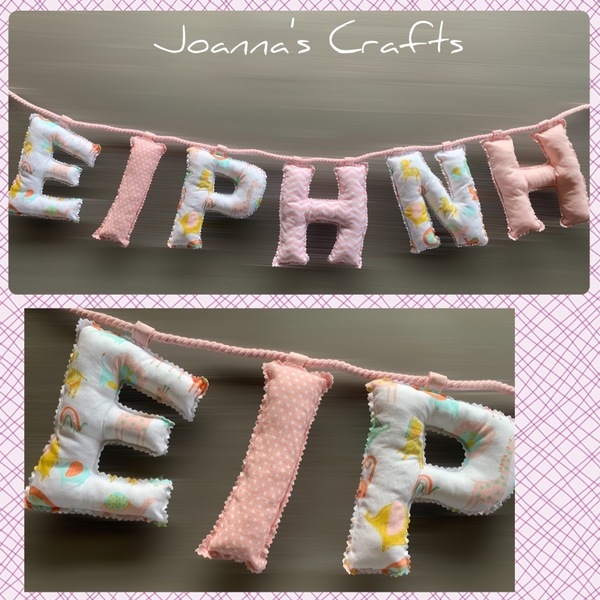 baby pink & ζωάκια name banner