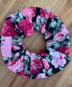 Scrunchie XL Μαύρο Φλοράλ