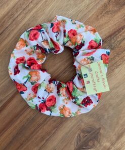 Scrunchie XL Πορτοκαλί Άνθη