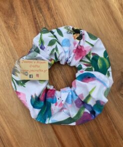 Scrunchie XL Πουλάκια και Λουλούδια