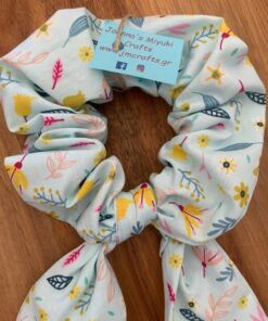 Scrunchie με ουρά Λουλούδια της Άνοιξης