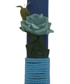 λαμπάδα μπλε τριαντάφυλλο