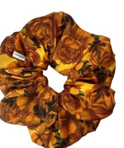 καφέ τριαντάφυλλα σατέν scrunchie