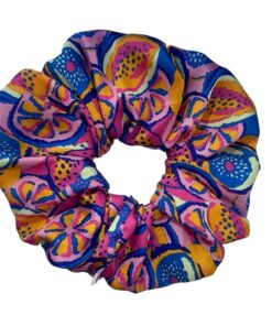 πολύχρωμα φρούτα σατέν scrunchie