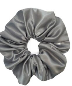 σατέν scrunchie γκρι