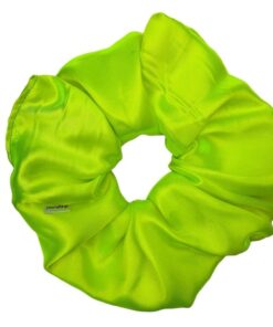 σατέν scrunchie κίτρινο φωσφοριζέ