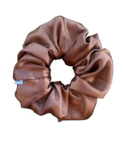σατέν scrunchie καφέ