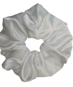 σατέν scrunchie λευκό