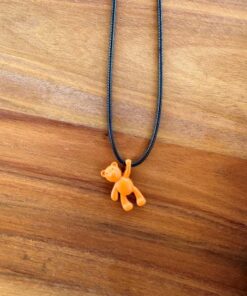 κολιέ αρκουδάκι πορτοκαλί