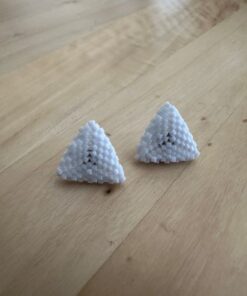 σκουλαρίκια τριγωνικά λευκά