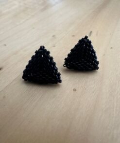 σκουλαρίκια τριγωνικά μαύρα