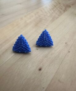 σκουλαρίκια τριγωνικά μπλε μωβ