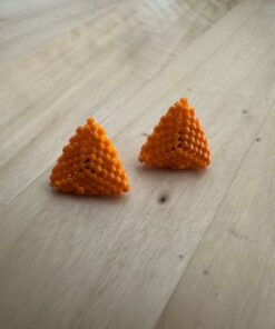 σκουλαρίκια τριγωνικά πορτοκαλί απαλό